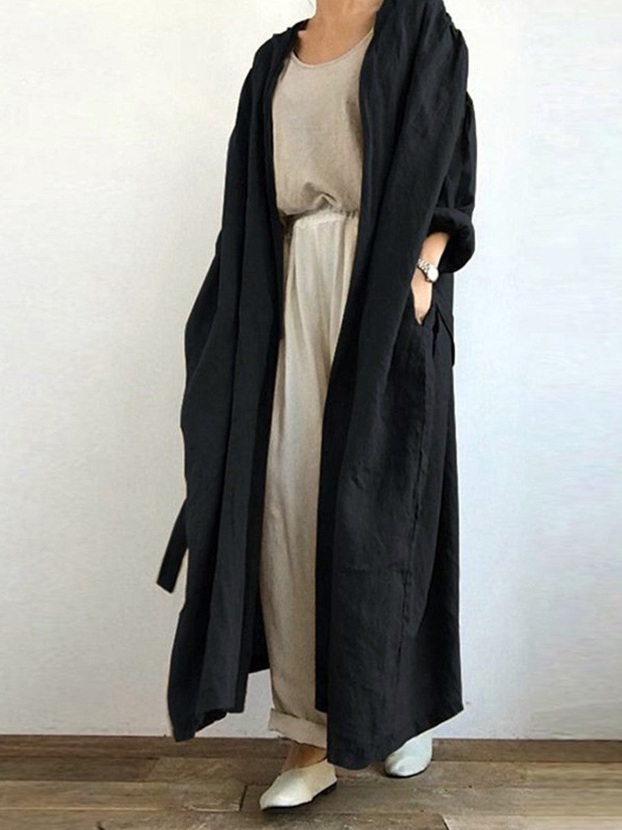 Relaxed Fit Women's Long Duster Coat
