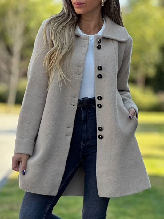 Classic Fit Ladies Mid Length Trench Coat - VogeLuxe