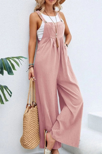 Relaxed Fit Linen Jumpsuit for Women