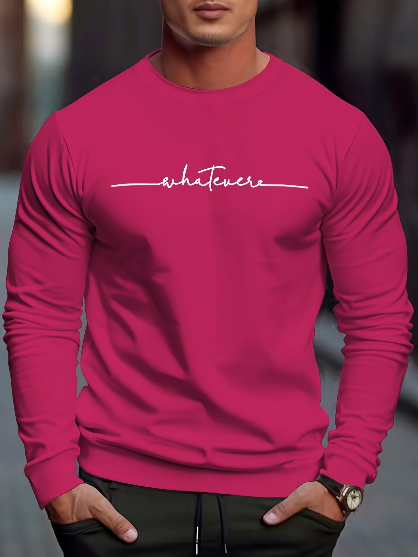 Relaxed Fit Mens Sweatshirt with Funny Graphic Print