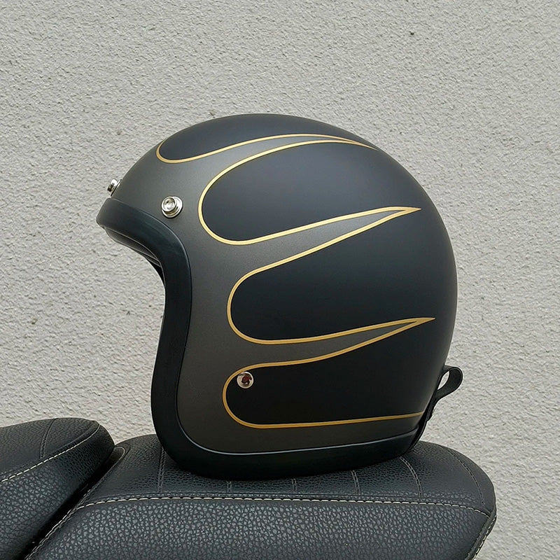Vintage Style Motorcycle Helmet DOT ECE Approved