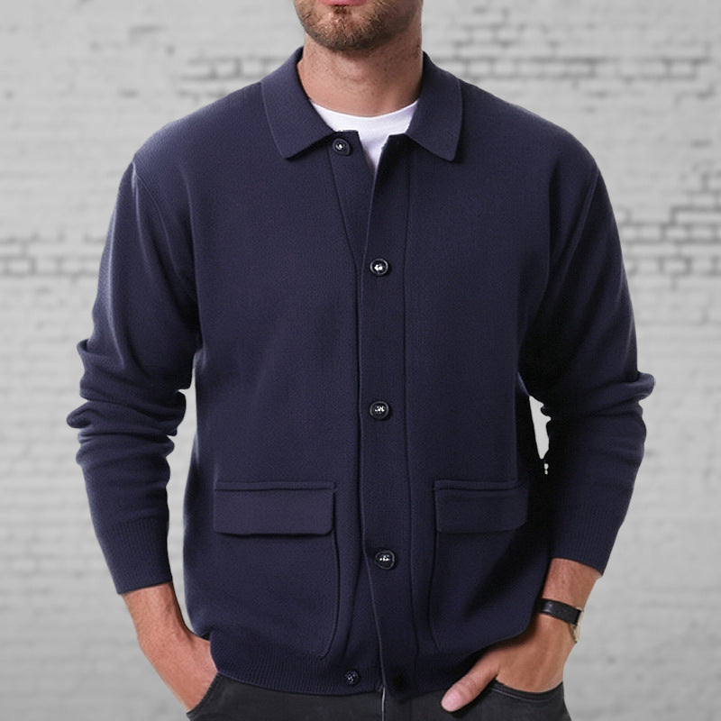 Classic Men's Open Front Cardigan Sweater - VogeLuxe