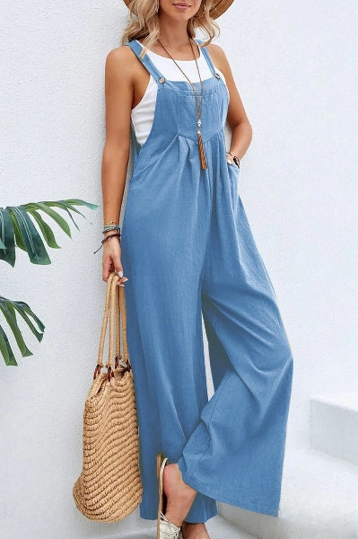Relaxed Fit Linen Jumpsuit for Women