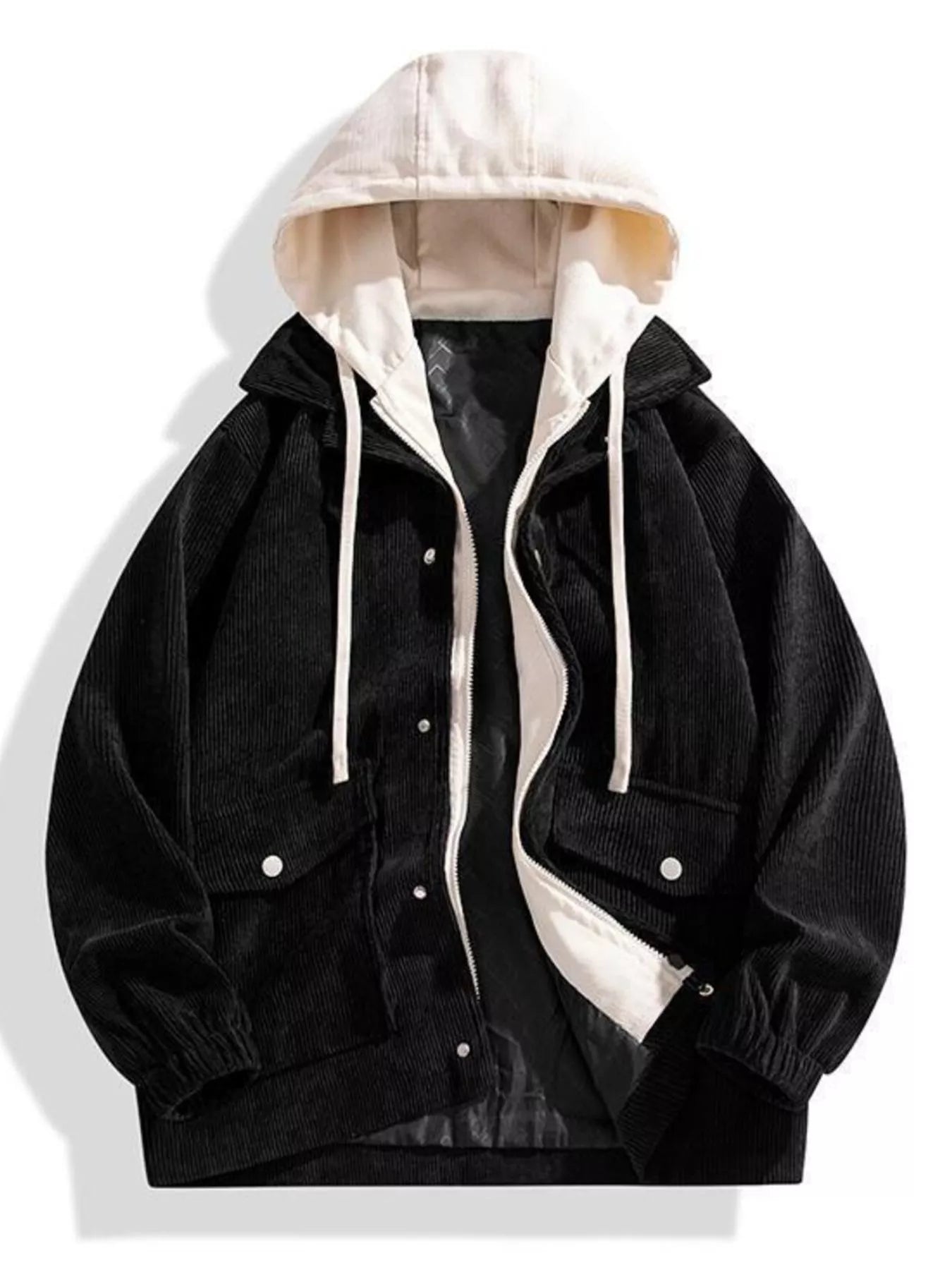 Rugged Textured Hoodie Coat