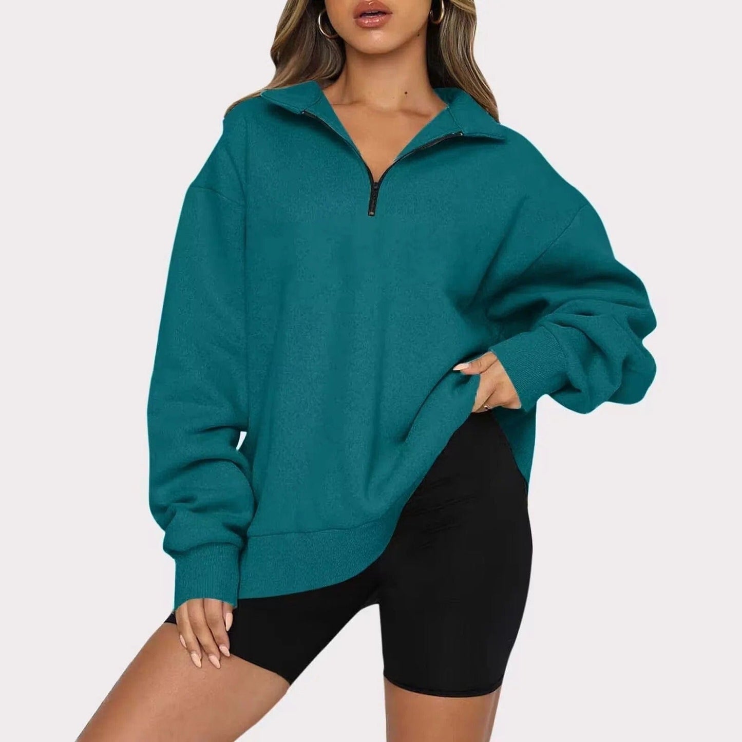 Warm Zipped Sweater for Women - Classic Winter Style