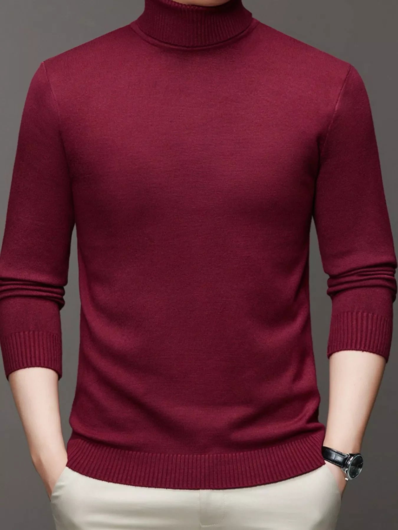 Men's Large Fit Crew Neck Knit Sweater - BritishElegance