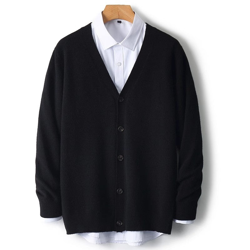 Classic Men's Button Front Crew Sweater
