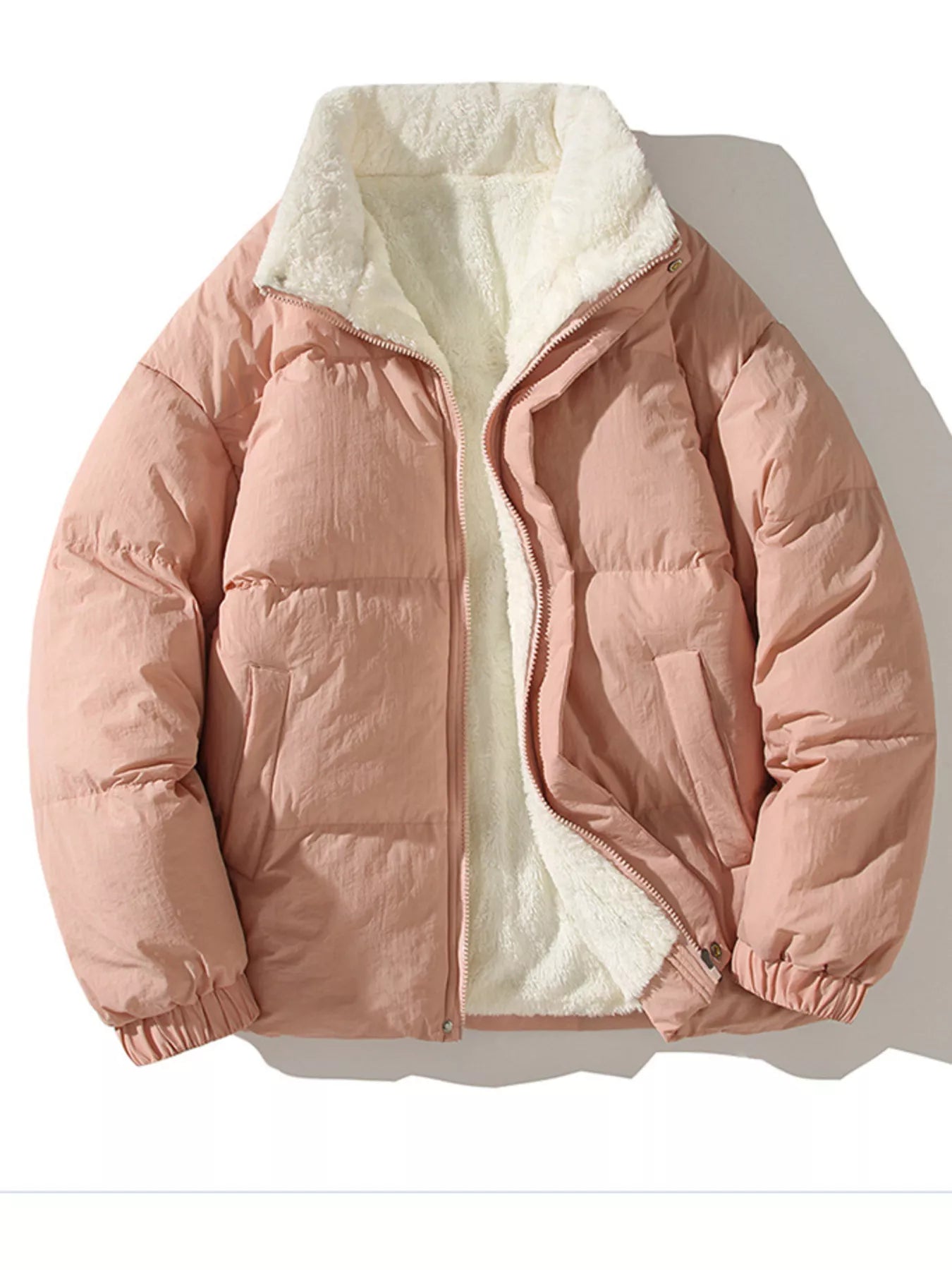 Men's Large Padded Zip Jacket Extra Large Fleece Coat