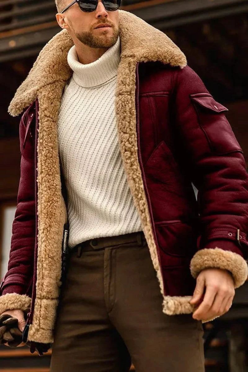Men's Stylish Brown Faux Leather Jacket