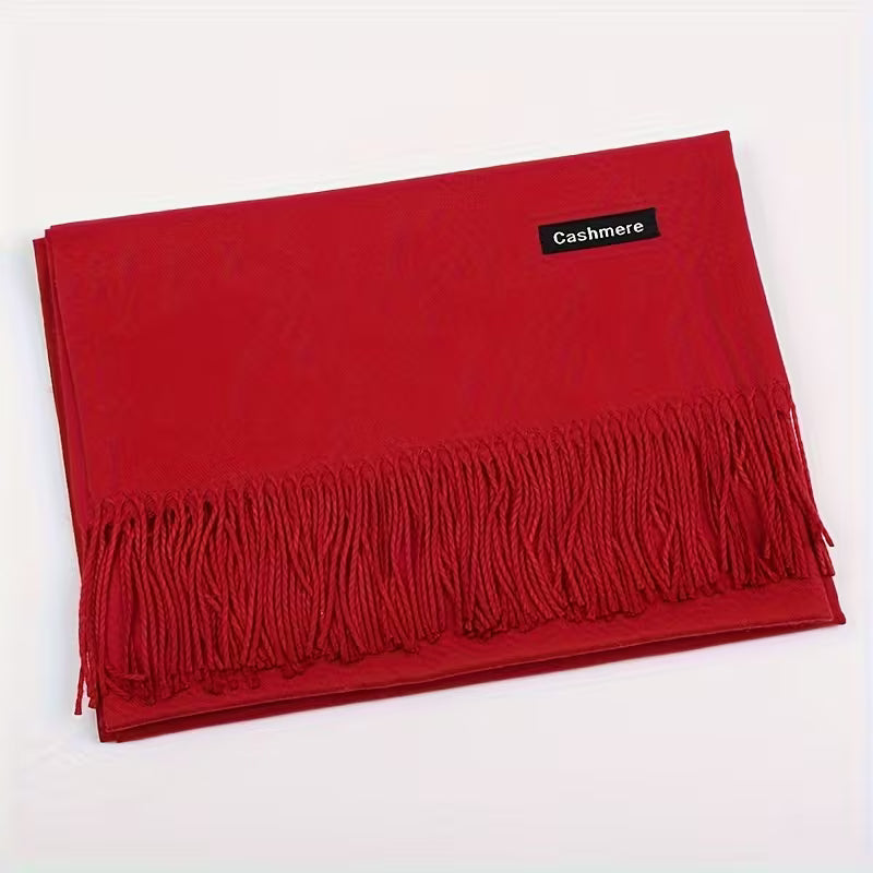 Cozy Plain Cashmere Feel Winter Scarf