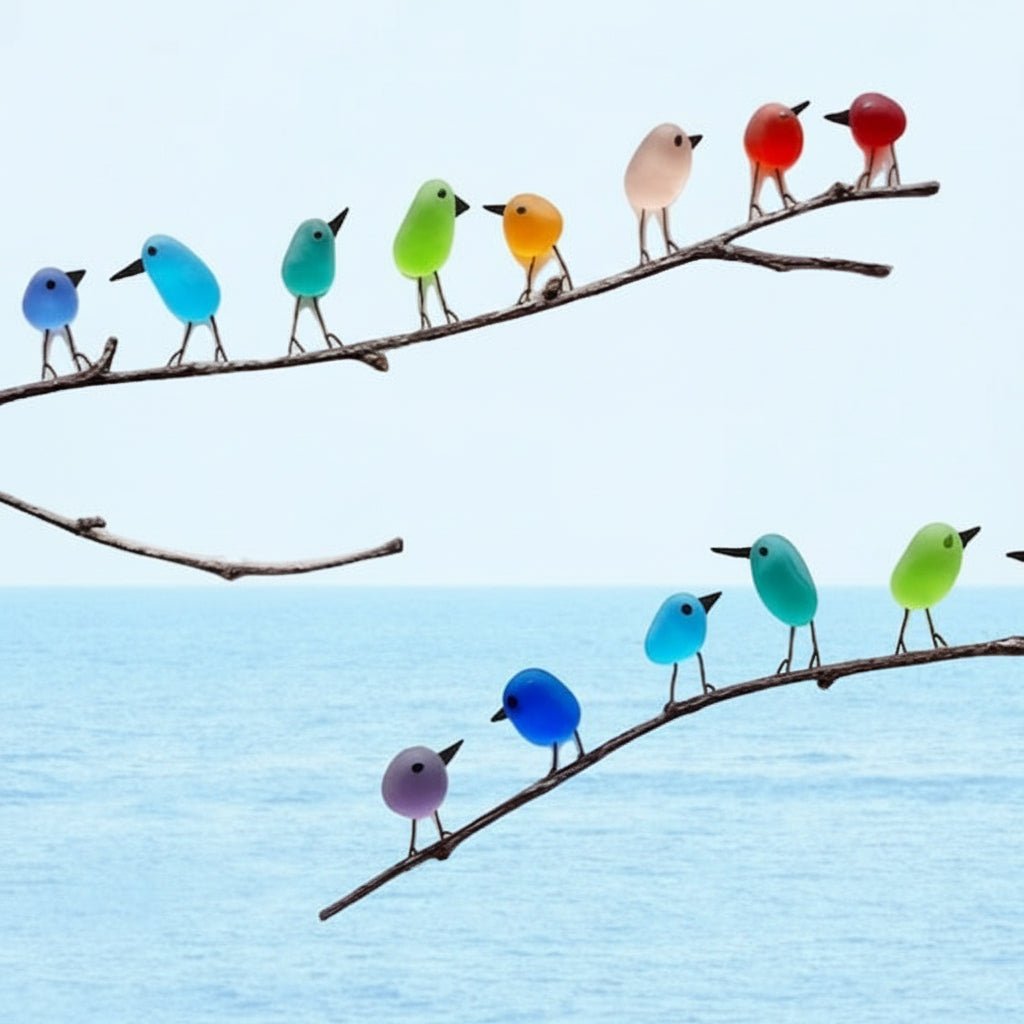 Natural Sea Glass Bird Wall Decoration Coastal Style