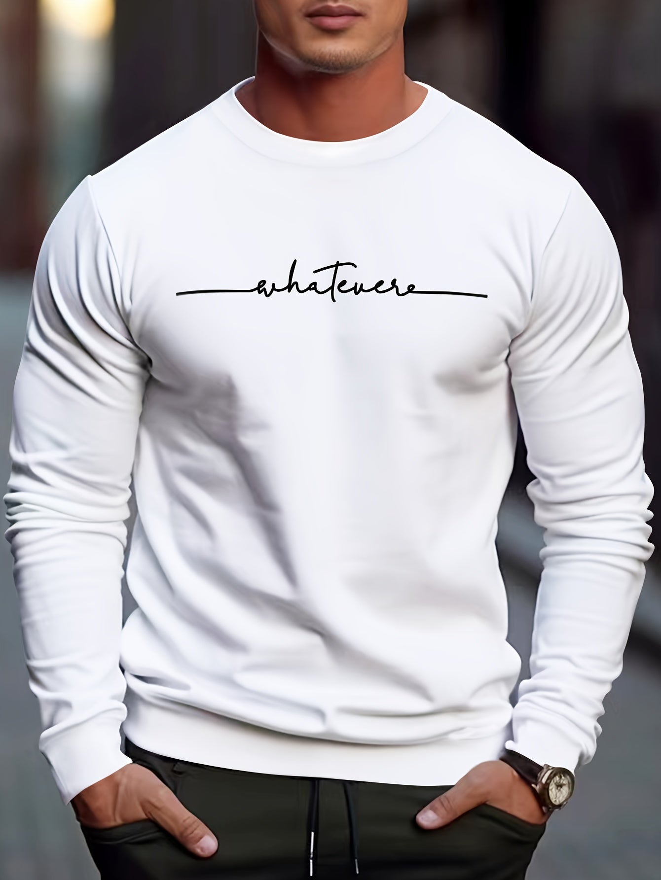 Relaxed Fit Mens Sweatshirt with Funny Graphic Print