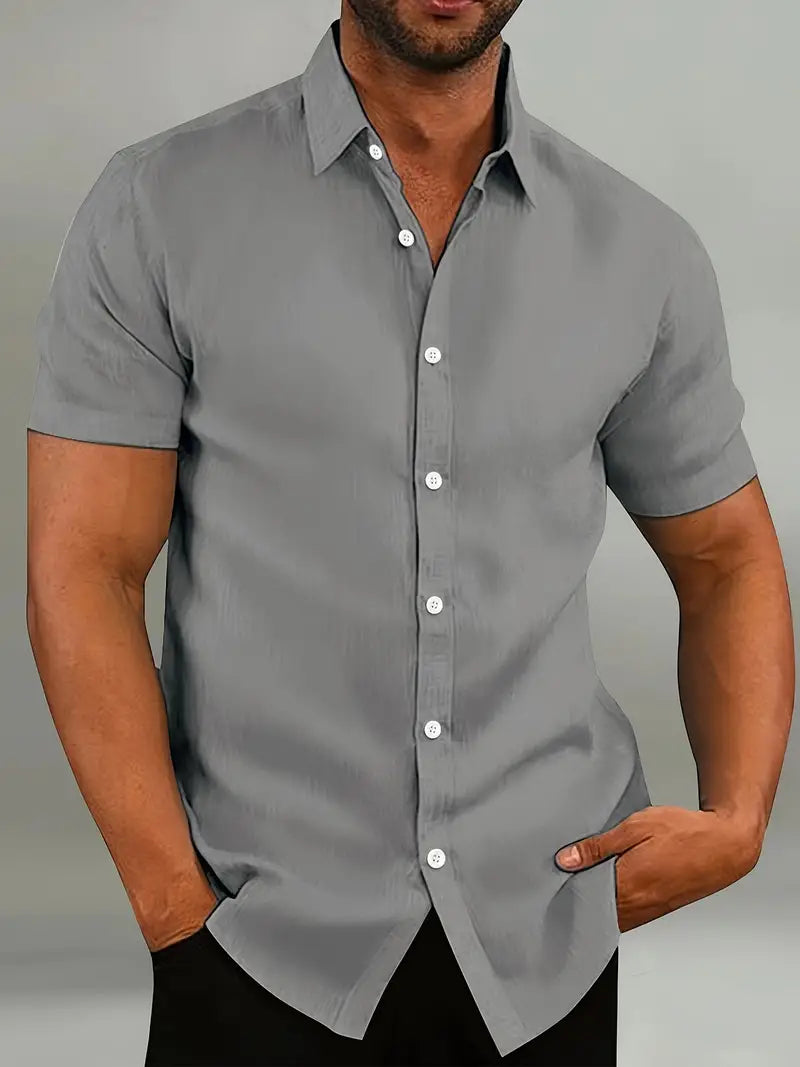 Slim Fit Casual Short Sleeve Mens Shirt