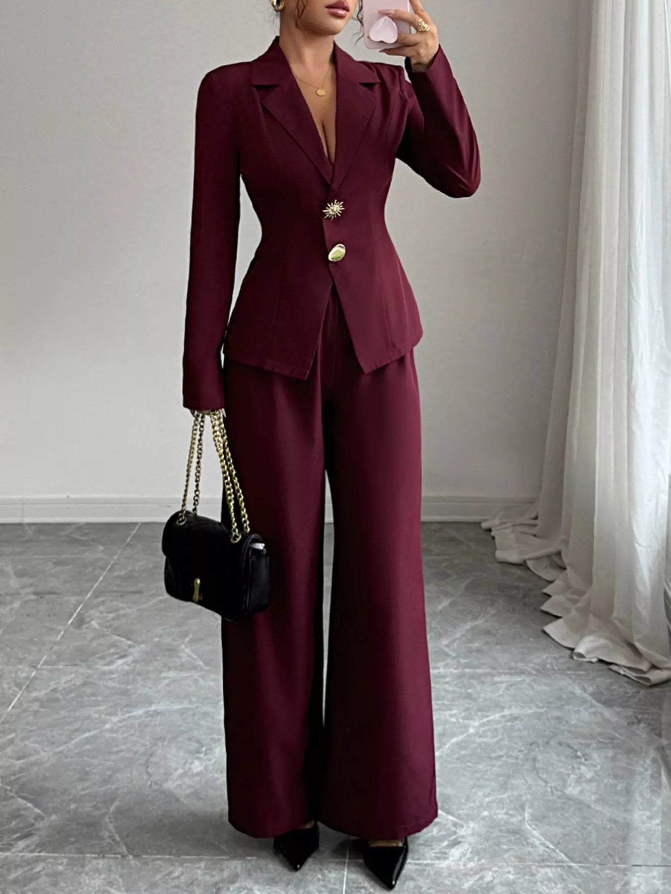 Classic Fit Blazer and Trousers 2 Piece Suit Set - VogeLuxe