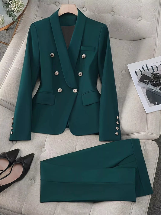 Classic Two Button Suit Jacket and Trousers Set - VogeLuxe