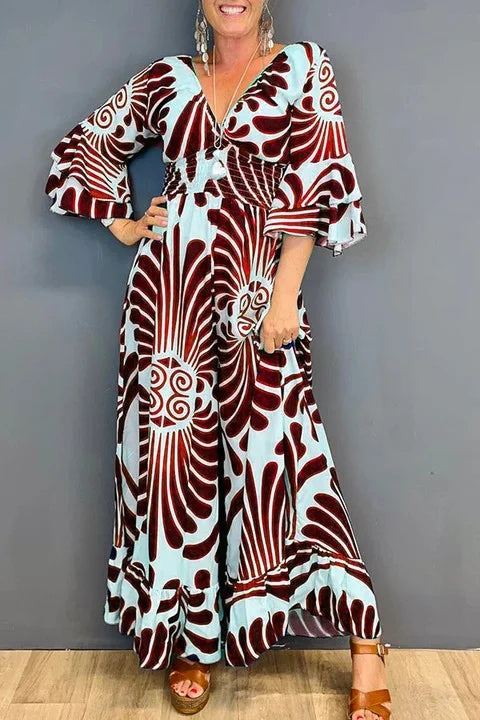 Summer Floral V-Neck Jumpsuit for Women