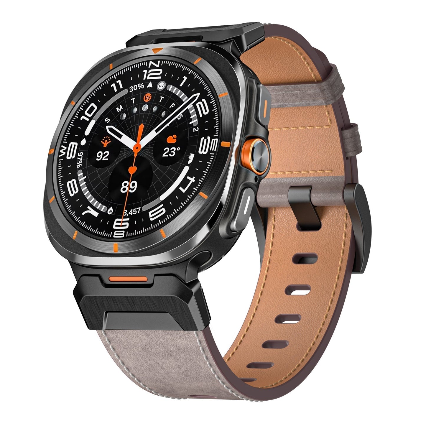 Rugged Leather Watch Band For Men 7 Ultra