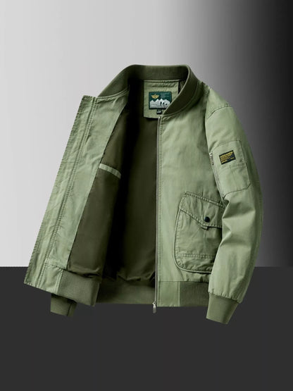 Large Size Men's Zipper Bomber Jacket