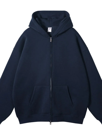 Warm Men's Zip Up Fleece Hooded Jacket