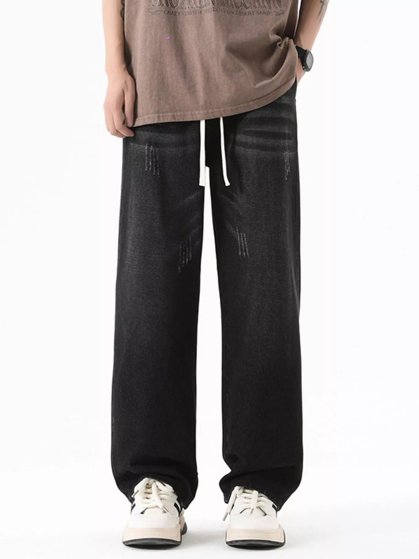 Relaxed Fit Loose Leg Jeans for Men Plus Size