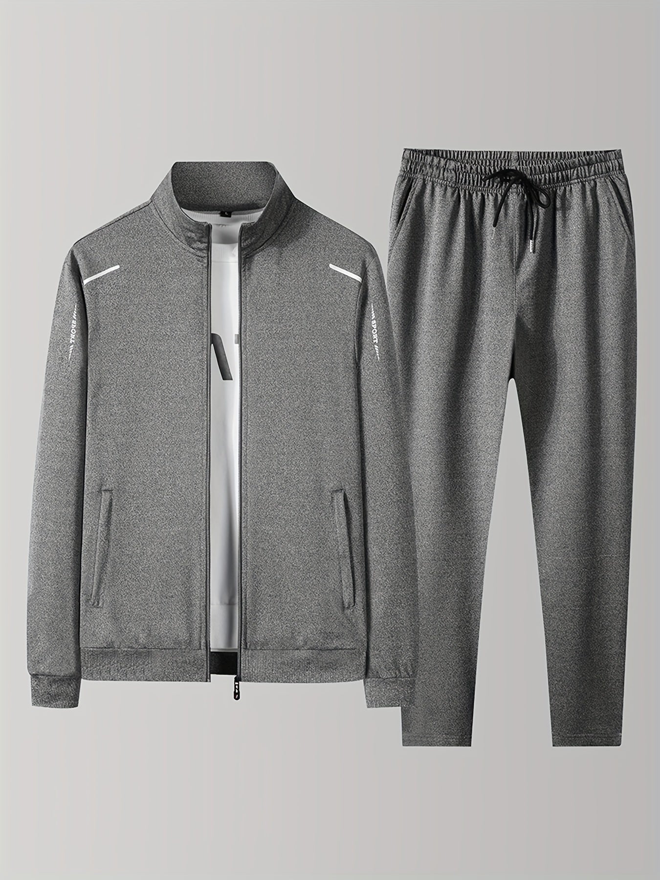 Men's Sporty Zip Up Training Jacket and Pants Set
