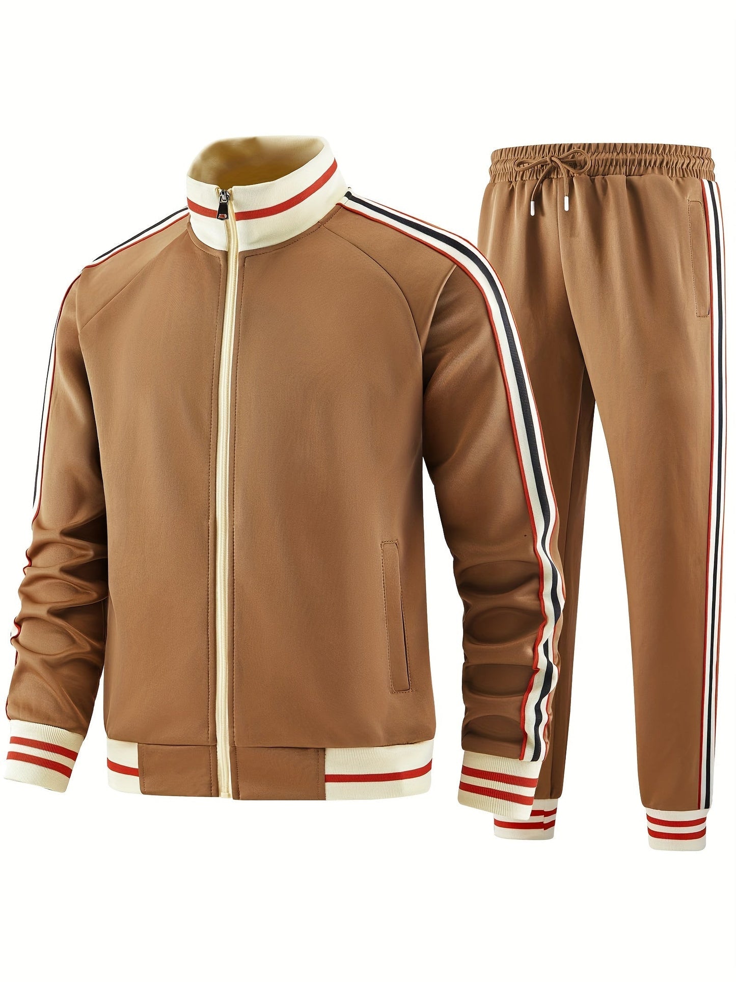 Comfortable Men's Sports Full Zip Tracksuit Set
