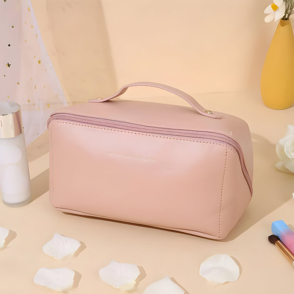 Spacious Travel Makeup Case Portable Cosmetic Storage Bag - VogeLuxe