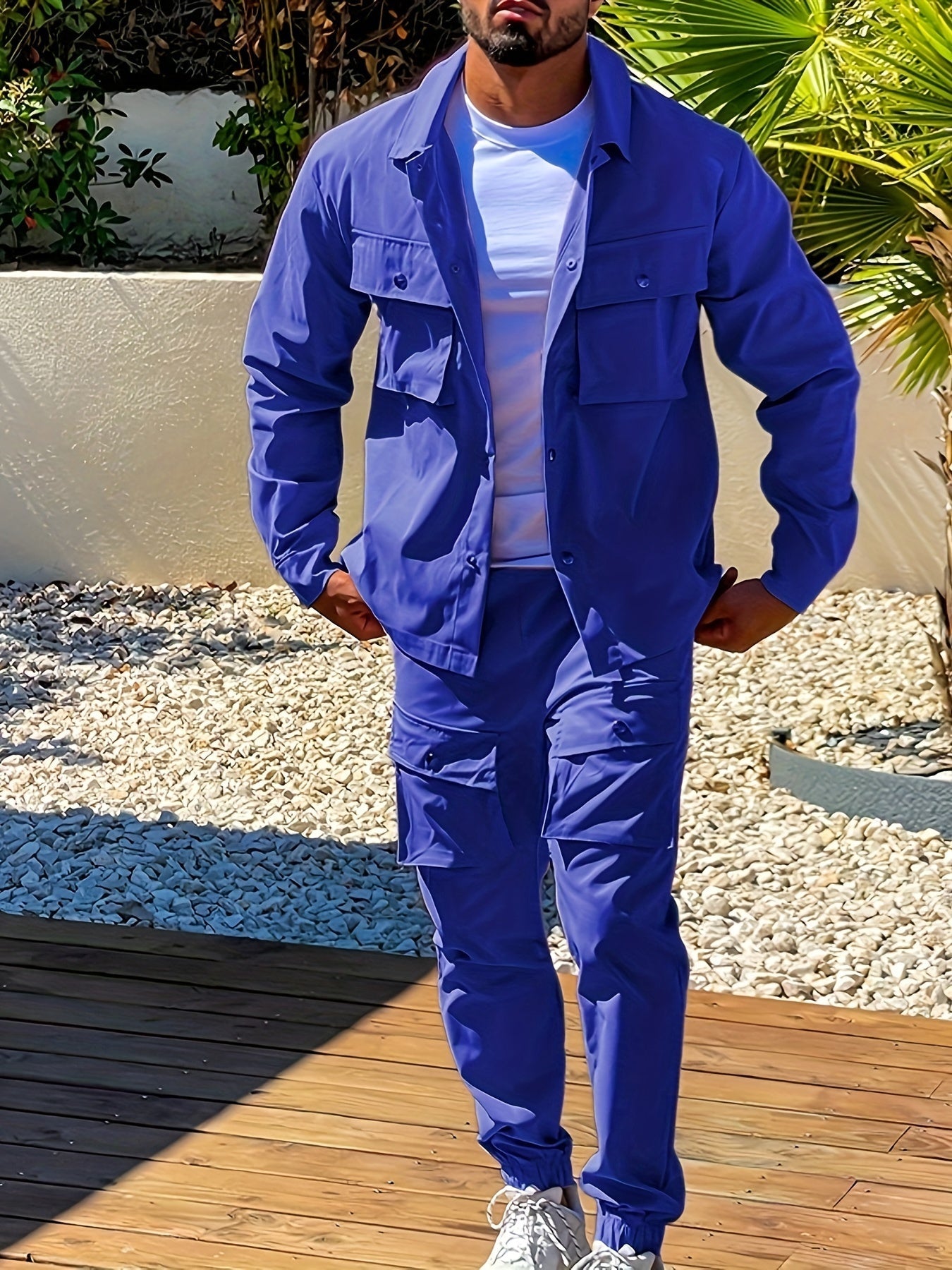 Comfy Men's Cotton Long Sleeve Tracksuit With Pockets