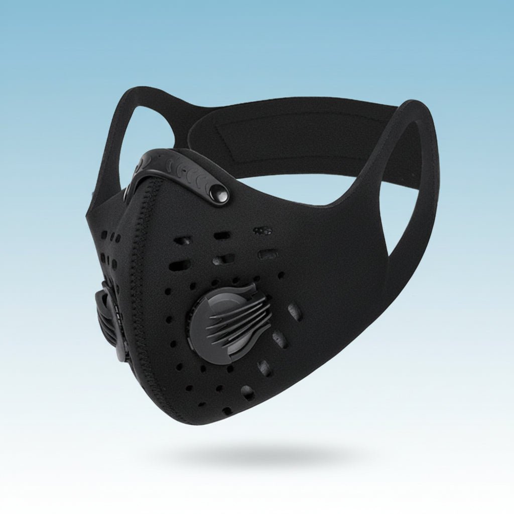 Breathable Face Mask Neoprene Air Purifying Black - VogeLuxe