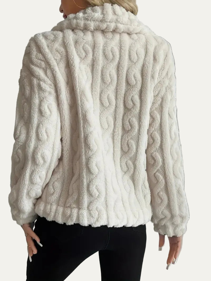 VogeLuxe | Women’s Button Up Faux Fur Knit Jacket