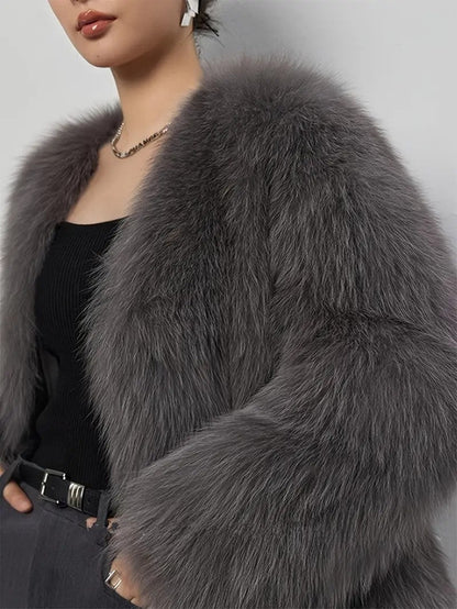 VogeLuxe | Women’s Plush Faux Fur Open Front Jacket