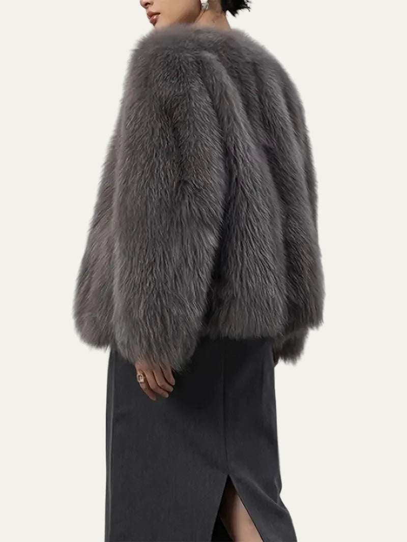 VogeLuxe | Women’s Plush Faux Fur Open Front Jacket