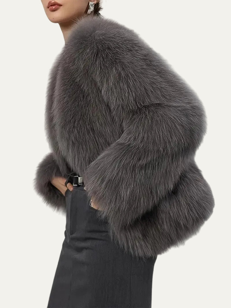VogeLuxe | Women’s Plush Faux Fur Open Front Jacket