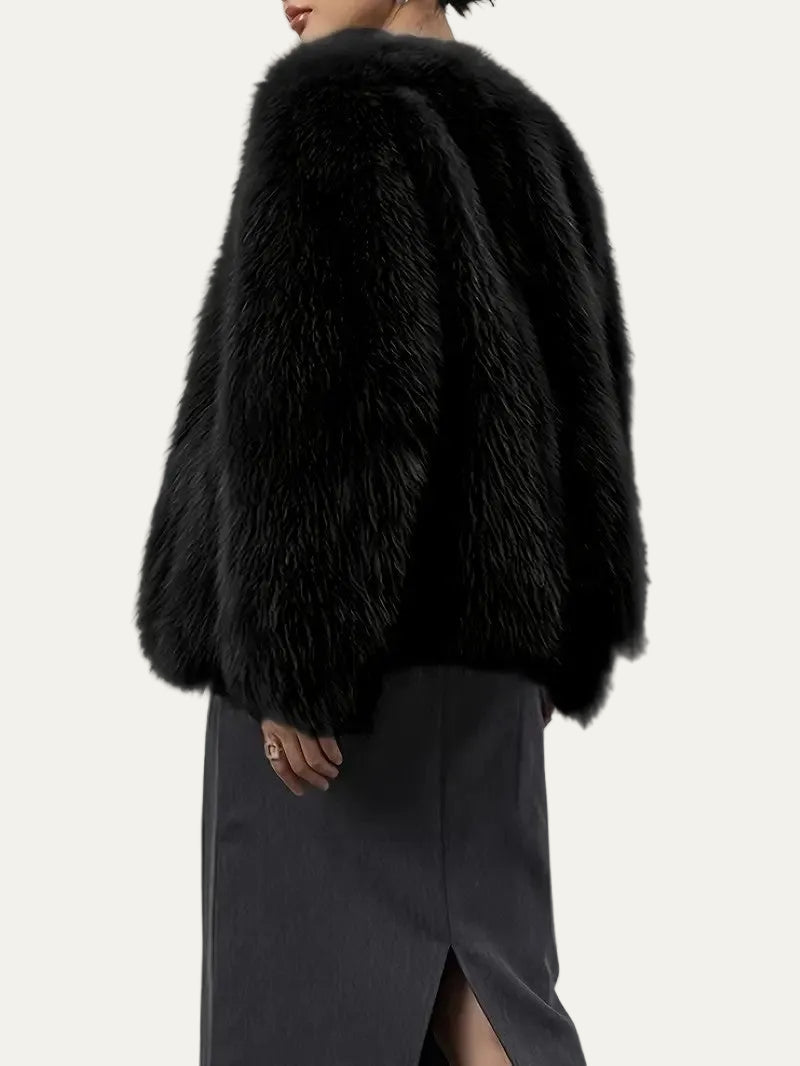 VogeLuxe | Women’s Plush Faux Fur Open Front Jacket