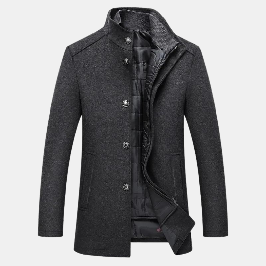 Warm Insulated Men's Parka Coat with Fleece Lining