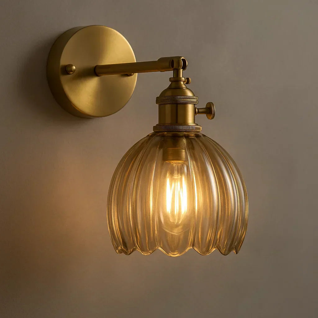 Classic Floral Glass Wall Lamp - VogeLuxe