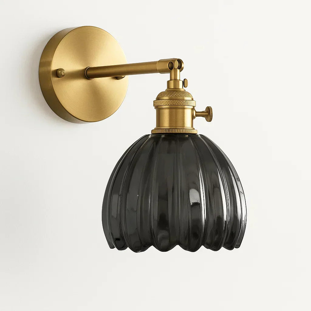 Classic Floral Glass Wall Lamp