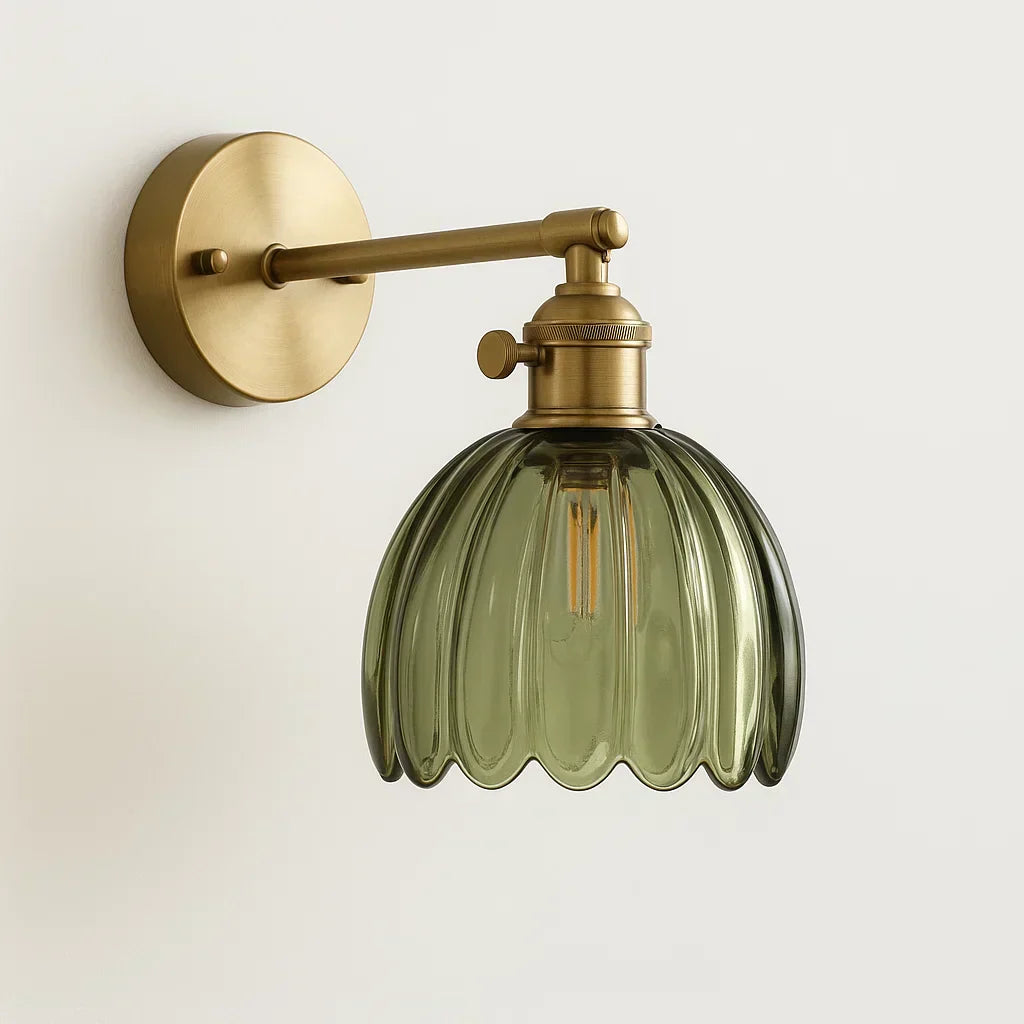 Classic Floral Glass Wall Lamp