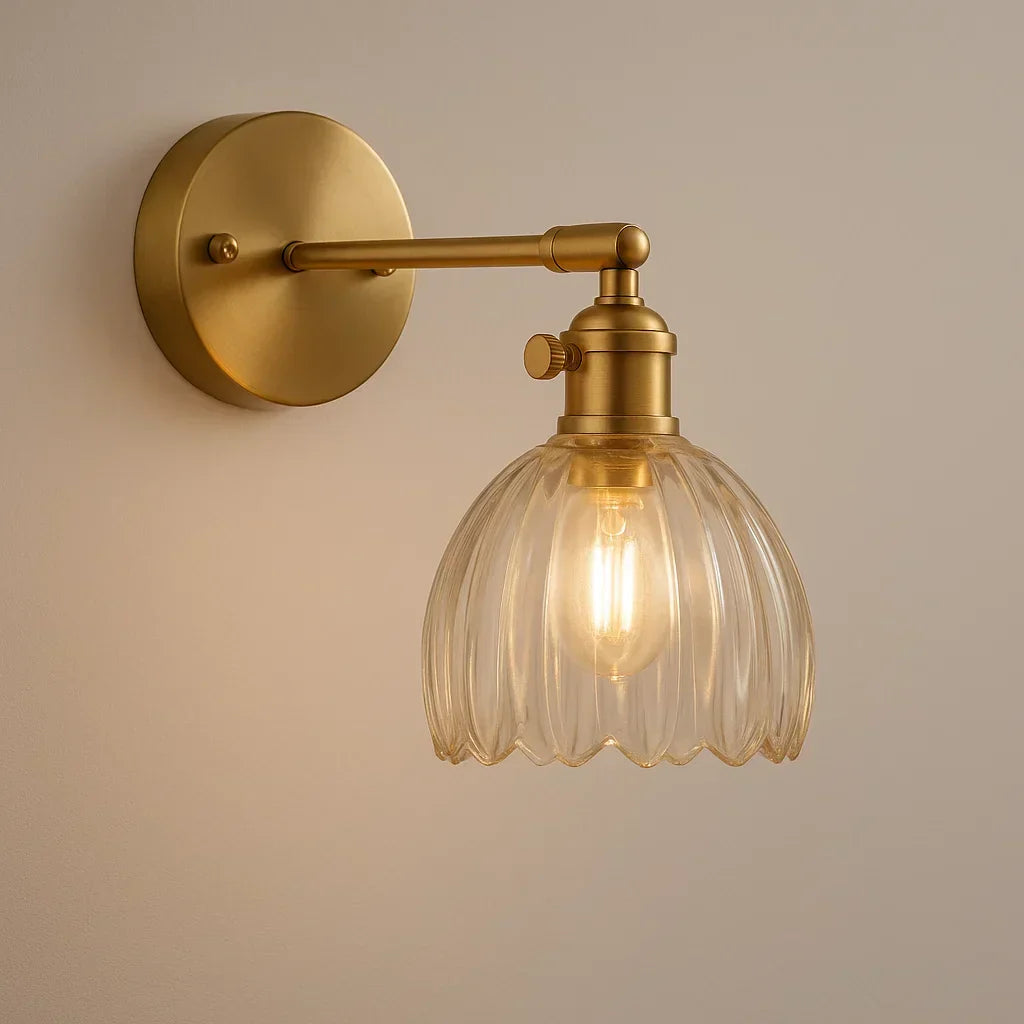 Classic Floral Glass Wall Lamp