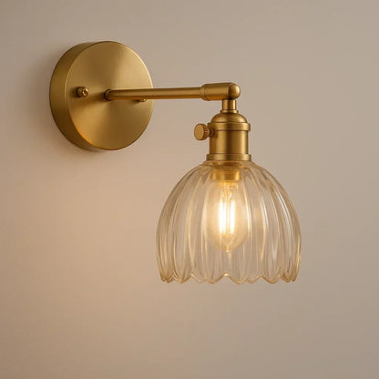 Classic Floral Glass Wall Lamp