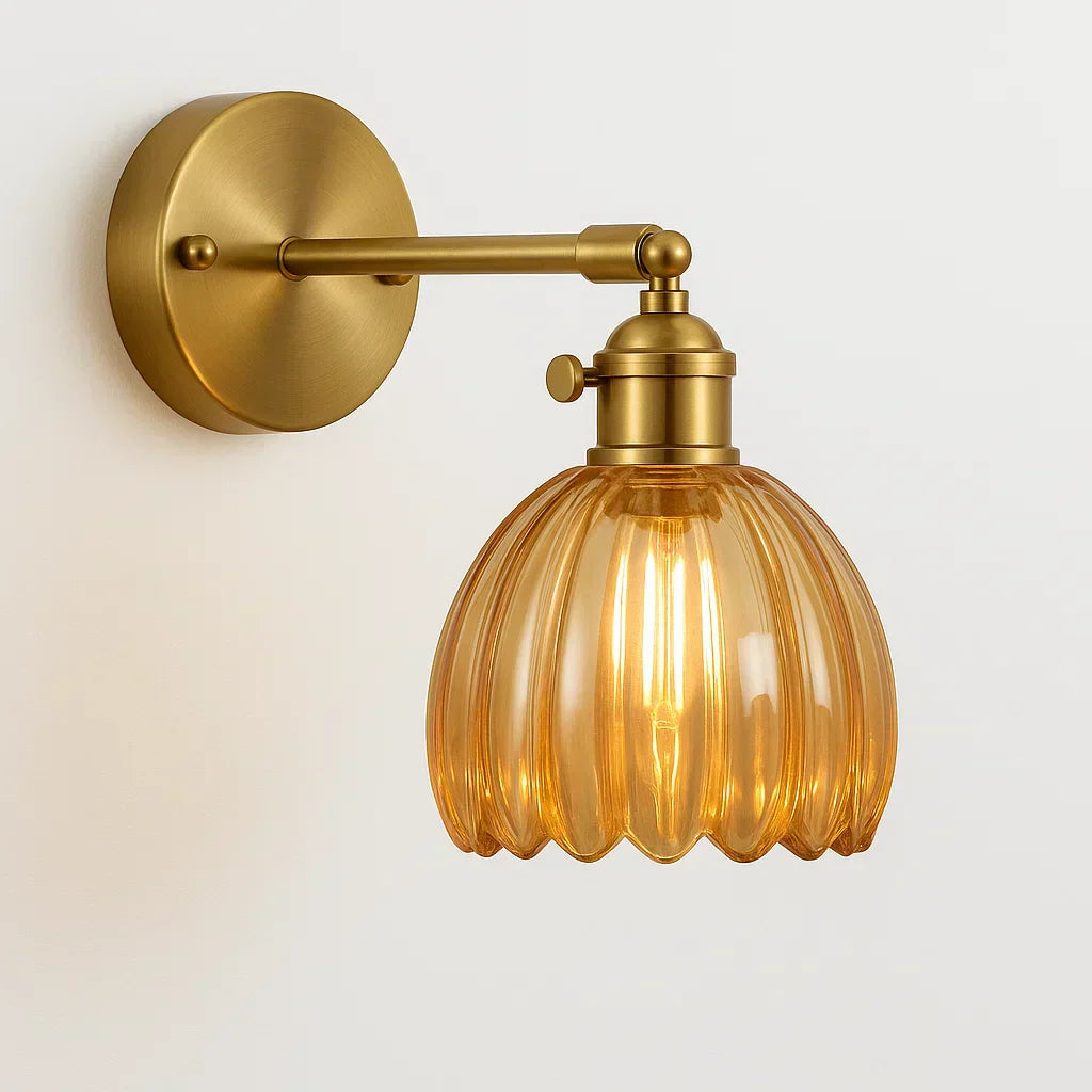 Classic Floral Glass Wall Lamp
