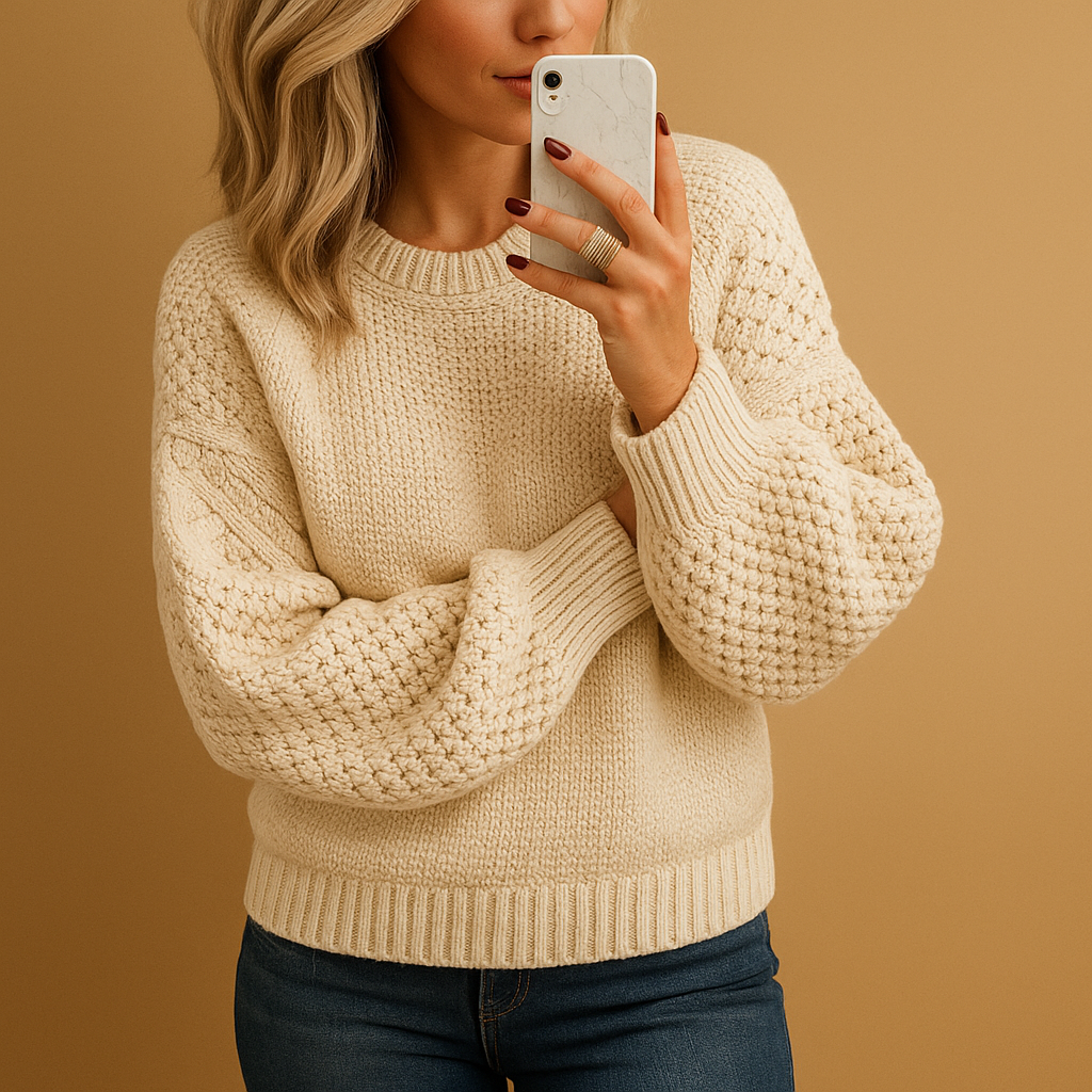 Soft Womens Knitted Sweater - Classic Cozy Design - VogeLuxe