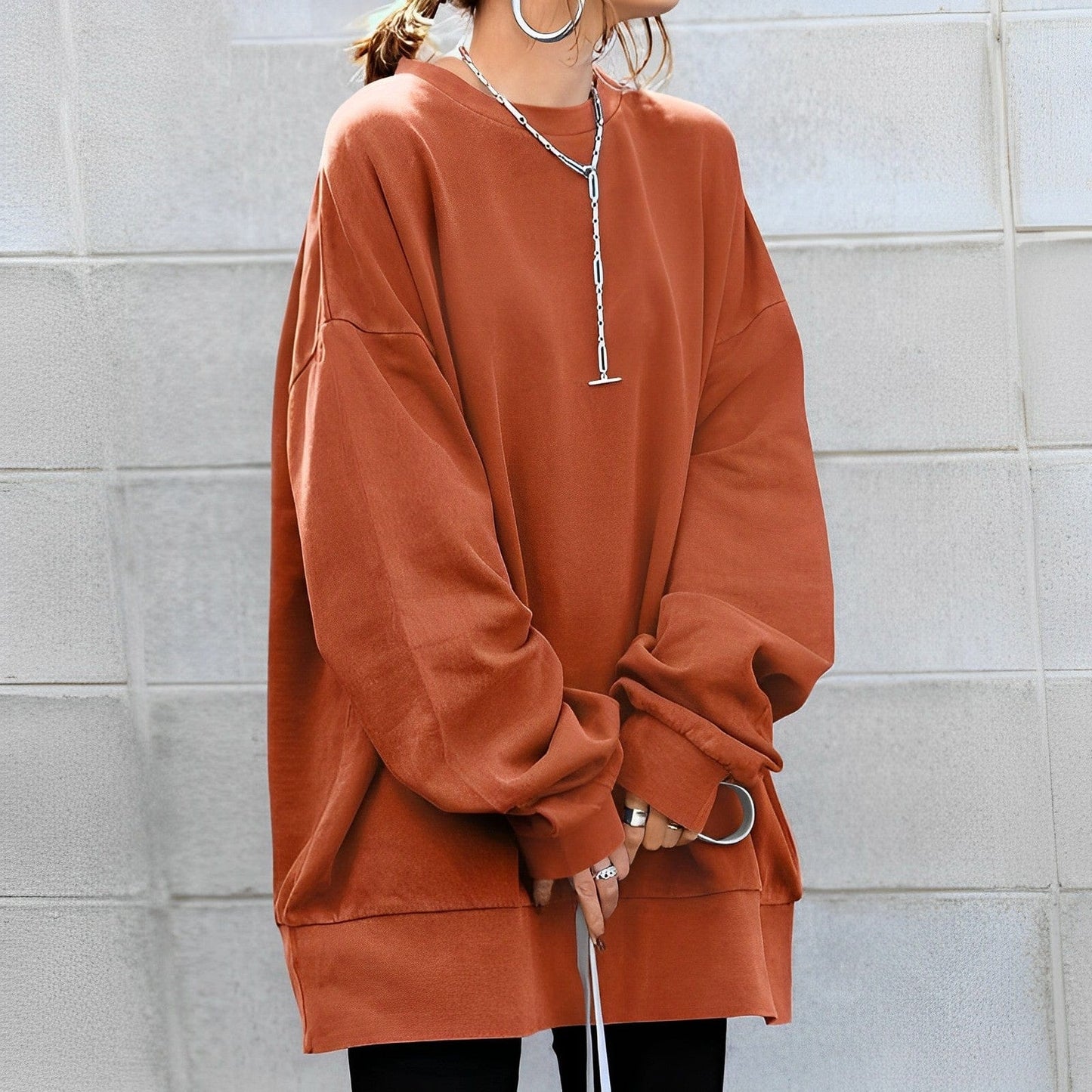 Comfy Large Crew Neck Sweatshirt – Casual Fit