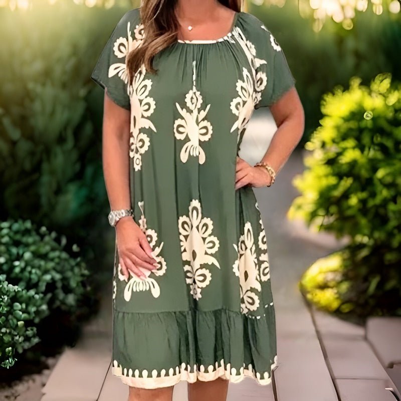 Elegant Ladies Short Sleeve Midi Sundress