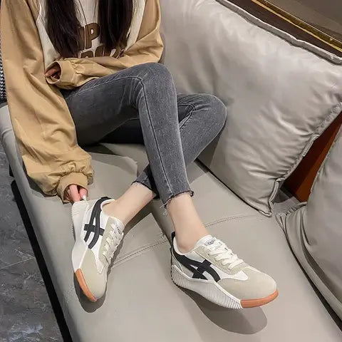 VogeLuxe | Women’s Low Top Sneakers with Sculpted Outsole