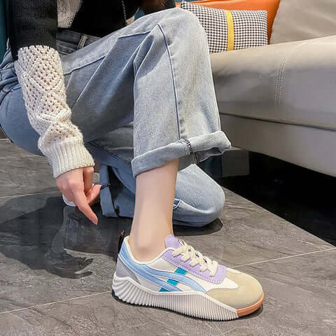 VogeLuxe | Women’s Low Top Sneakers with Sculpted Outsole