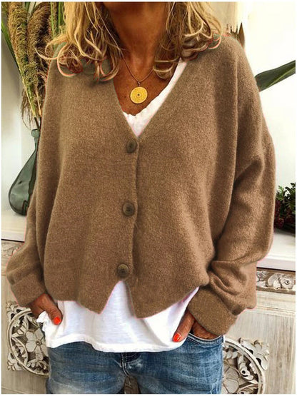 Soft Women's Warm V-neck Winter Cardigan Sweater