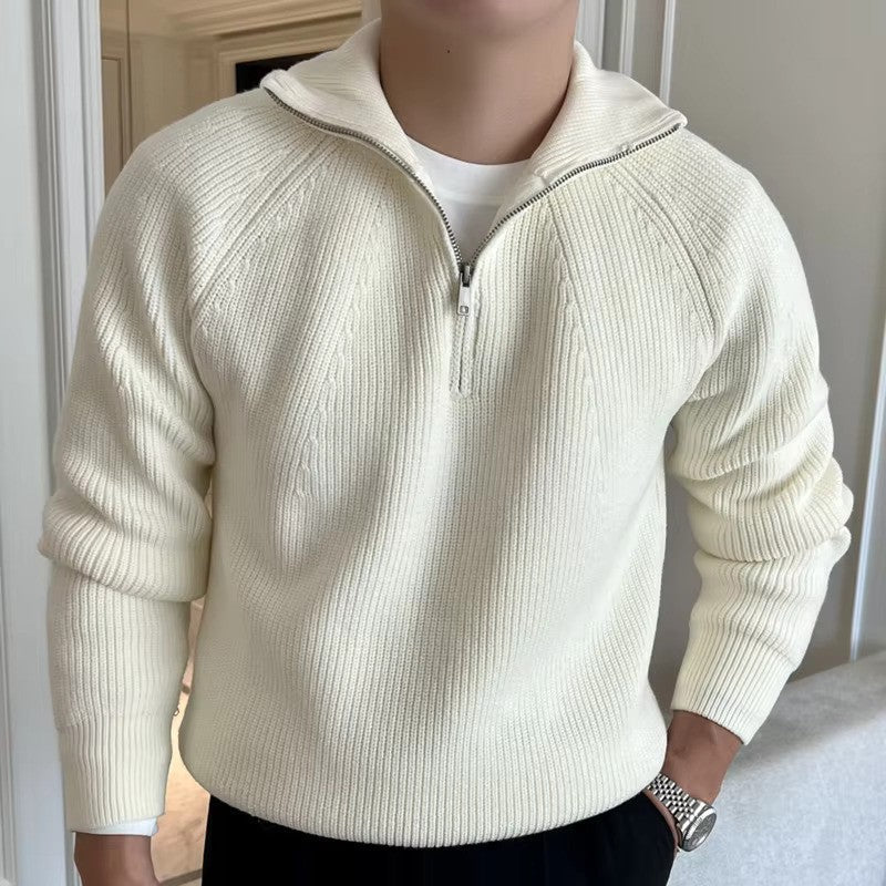 Men's Classic Quarter Zip Pullover Sweater - VogeLuxe