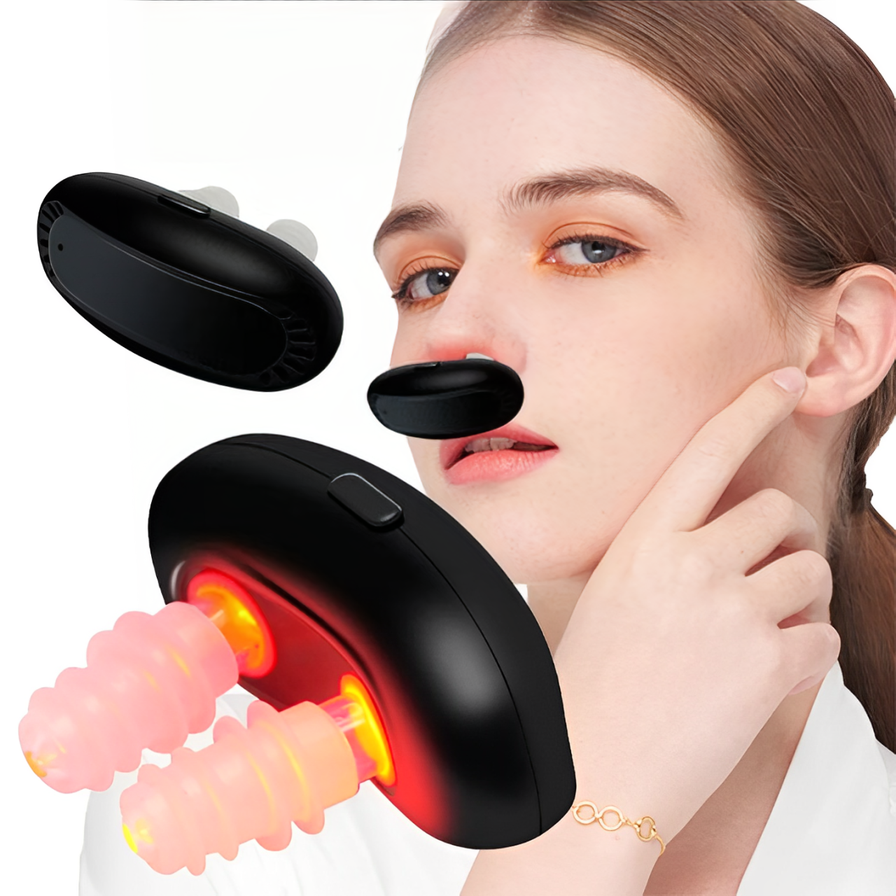 Red Light Nasal Relief Therapy Device with Soft Tubes - BritishElegance