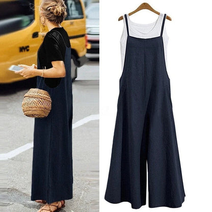 Summer Women's Sleeveless Jumpsuit with Pockets